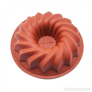 Silicone Spiral Cake Pan Nonstick Baking Pan Homemade Round Cake Mold for Cake Muffin Pie Meatloaf Bread - B07C22DF53
